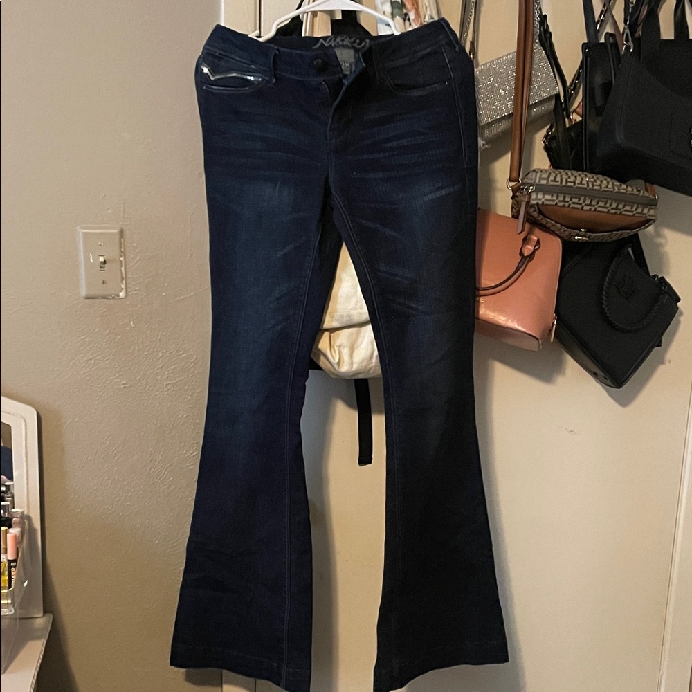 Navy Flare Jeans for Women